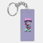 Lucky Hippo Acryl Sleutelhanger (Voorkant Links)