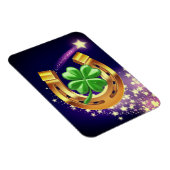 Lucky hoefijzer 4 bladklaver schietster paarse magneet (Rechterzijde)