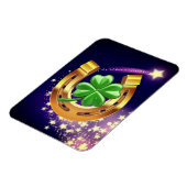 Lucky hoefijzer 4 bladklaver schietster paarse magneet (Linkerzijde)