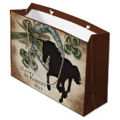 Lucky Hoefijzer and Horse St. Patrick's Day Card Groot Cadeauzakje (Achterkant Gekanteld)