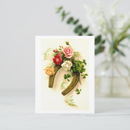 Lucky Hoefijzer Briefkaart (Staand voorkant)