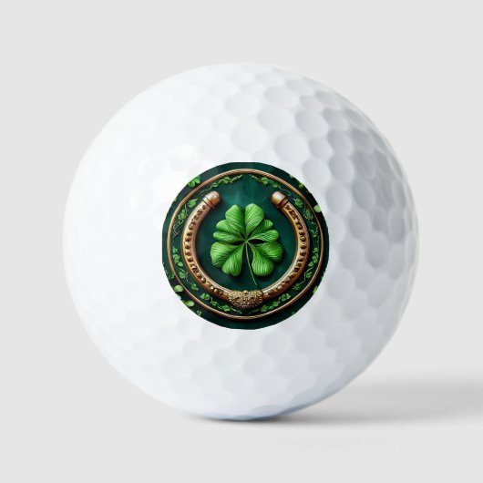 Lucky Hoefijzer en Clover Design Golfballen (Voorkant)