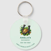 Lucky Hoefijzer en gouden munten bedrijf Sleutelhanger (Achterkant)