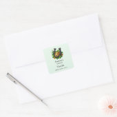 Lucky Hoefijzer en Gouden Munten Kaarsenhandel Vierkante Sticker (Envelop)