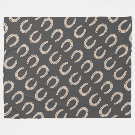 Lucky Hoefijzer Fleece Deken (Voorkant (Horizontaal))