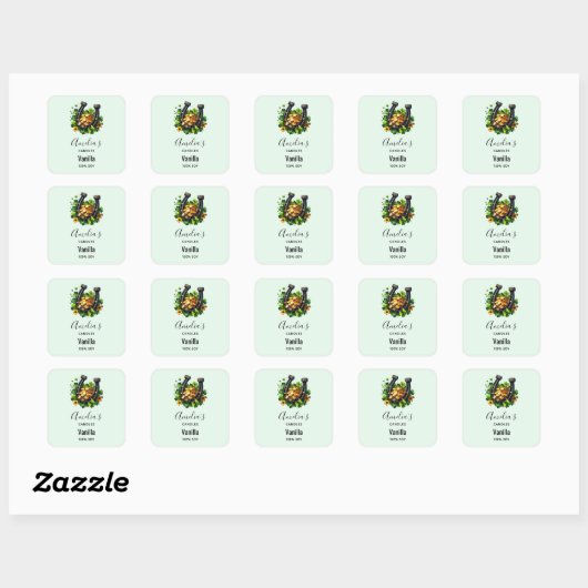 Lucky Hoefijzer & Gouden Munten - Candle Business Vierkante Sticker (Vel)