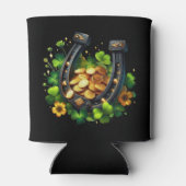 Lucky Hoefijzer gouden munten en klaver Blikjeskoeler (Achterkant)