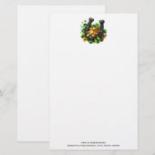 Lucky Hoefijzer gouden munten en klaver Briefpapier (Voorkant / Achterkant)