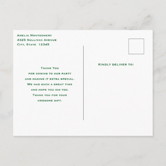 Lucky Hoefijzer gouden munten en klaver dank u Briefkaart (Achterkant)