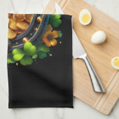 Lucky Hoefijzer gouden munten en klaver Theedoek (Quarter Fold)