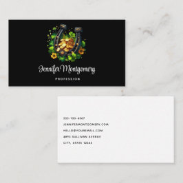 Lucky Hoefijzer gouden munten en klaver Visitekaartje