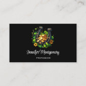 Lucky Hoefijzer gouden munten en klaver Visitekaartje (Voorkant)