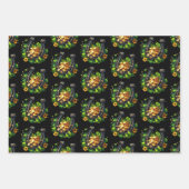 Lucky Hoefijzer gouden munten en klaverpatroon Inpakpapier Vel (Voorkant 3)