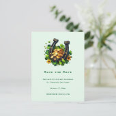 Lucky Hoefijzer & Gouden Munten St. Patrick's Day Aankondigingskaart (Staand voorkant)