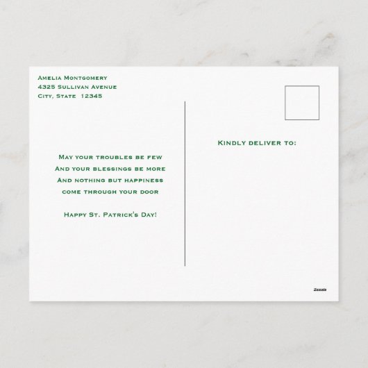 Lucky Hoefijzer & Gouden Munten St. Patrick's Day Feestdagenkaart (Achterkant)