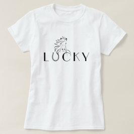 Lucky Hoefijzer Horse Equestrian Rider T-shirt