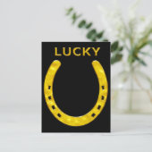 Lucky Hoefijzer in Gold Briefkaart (Staand voorkant)