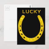 Lucky Hoefijzer in Gold Briefkaart (Voorkant / Achterkant)
