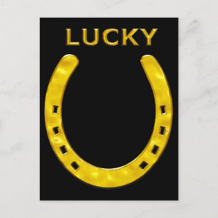 Lucky Hoefijzer in Gold Briefkaart
