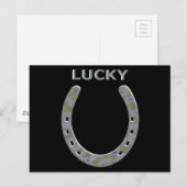 Lucky Hoefijzer in Silver Briefkaart (Voorkant / Achterkant)