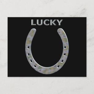 Lucky Hoefijzer in Silver Briefkaart