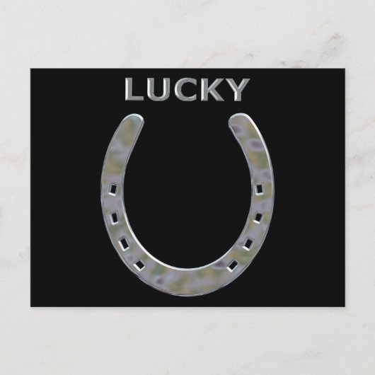 Lucky Hoefijzer in Silver Briefkaart (Voorkant)