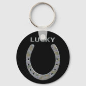 Lucky Hoefijzer in Silver Sleutelhanger (Voorkant)