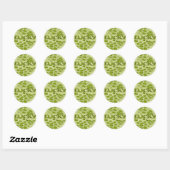 Lucky Hoefijzer Irish Green Clovers Shamrocks Ronde Sticker (Vel)