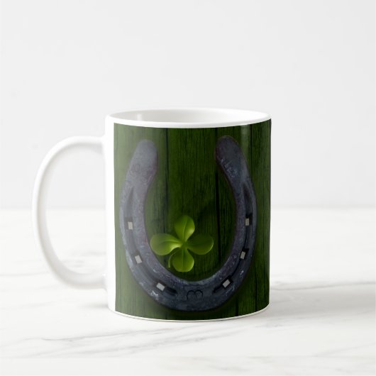 Lucky Hoefijzer Klaver Design Koffie Mok Cup (Links)