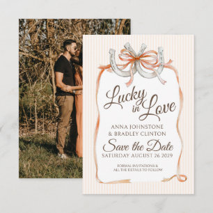 Lucky hoefijzer lint trouw save the date