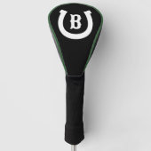 Lucky hoefijzer logo custom monogram driver golfheadcover (Voorkant)