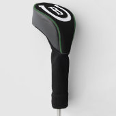 Lucky hoefijzer logo custom monogram driver golfheadcover (Schuin)