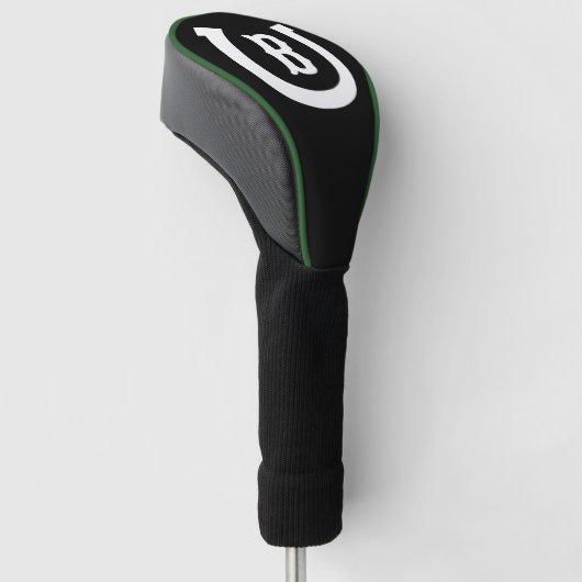 Lucky hoefijzer logo custom monogram driver golfheadcover (Schuin)