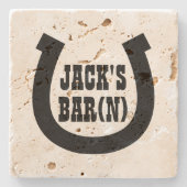 Lucky hoefijzer logo drink onderzetter voor bar(n) (Voorkant)