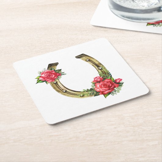 Lucky Hoefijzer Napkins Kartonnen Onderzetters (Schuin)