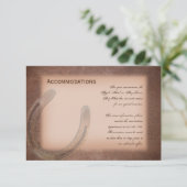 Lucky Hoefijzer op bruin leder Informatiekaartje (Staand voorkant)