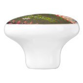 Lucky Hoefijzer Patchwork Crazy Quilt Keramische Knop (Zijkant)