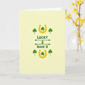 Lucky Hoefijzer Patroonaansluiting Kaart (Gele Bloem)