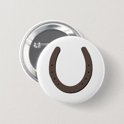 Lucky Hoefijzer Ronde Button 5,7 Cm (Voorkant /achterkant)