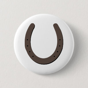 Lucky Hoefijzer Ronde Button 5,7 Cm