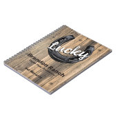 Lucky Hoefijzer Rustic Wood Ranch Vet Records Notitieboek (Linkerzijde)