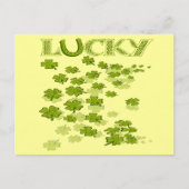 Lucky Hoefijzer Shamrocks Briefkaart (Voorkant)