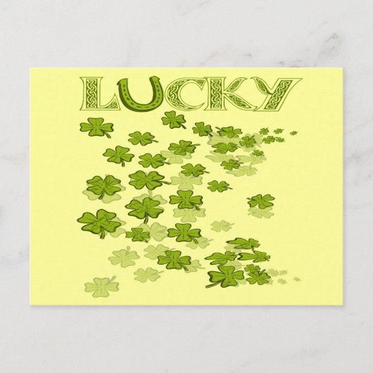 Lucky Hoefijzer Shamrocks Briefkaart (Voorkant)