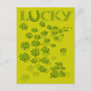 Lucky Hoefijzer Shamrocks Briefkaart