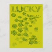 Lucky Hoefijzer Shamrocks Briefkaart (Voorkant)
