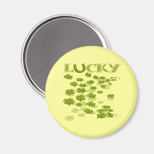 Lucky Hoefijzer Shamrocks Magneet (Voorkant / Achterkant)
