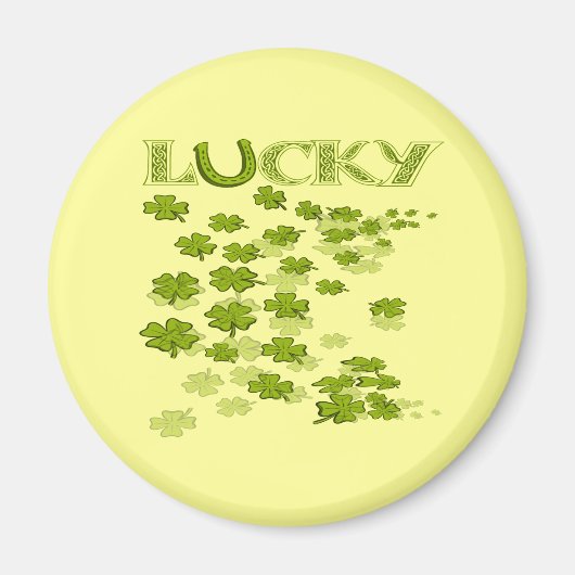 Lucky Hoefijzer Shamrocks Magneet (Voorkant)