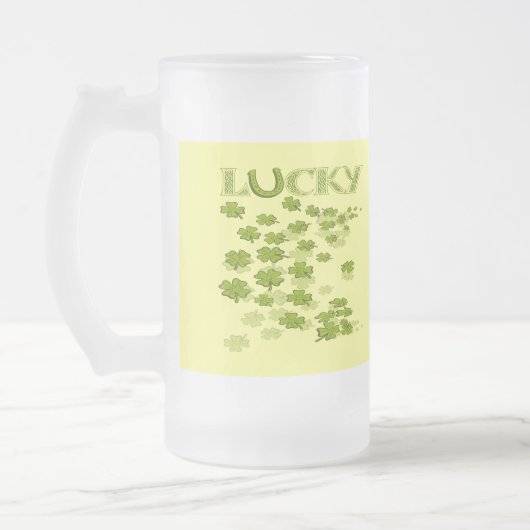 Lucky Hoefijzer Shamrocks Matglas Bierpul (Links)
