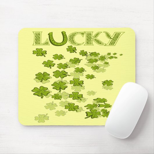 Lucky Hoefijzer Shamrocks Muismat (Met muis)