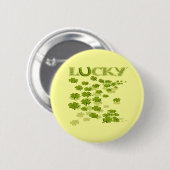 Lucky Hoefijzer Shamrocks Ronde Button 5,7 Cm (Voorkant /achterkant)
